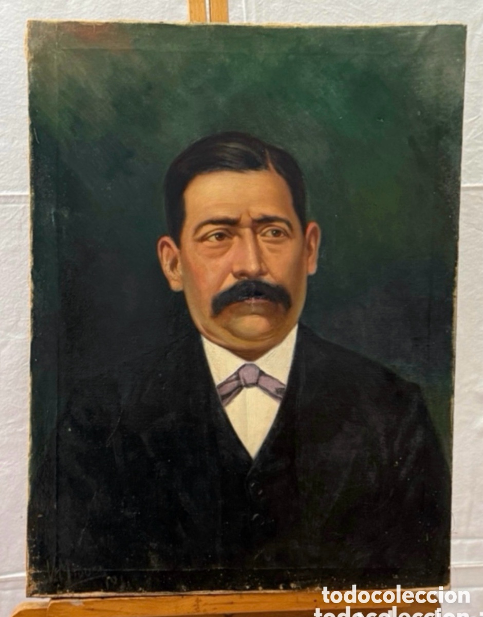 Arte: Retrato masculino siglo XIX firmado A. Ruiz &oacute;leo sobre lienzo 1888