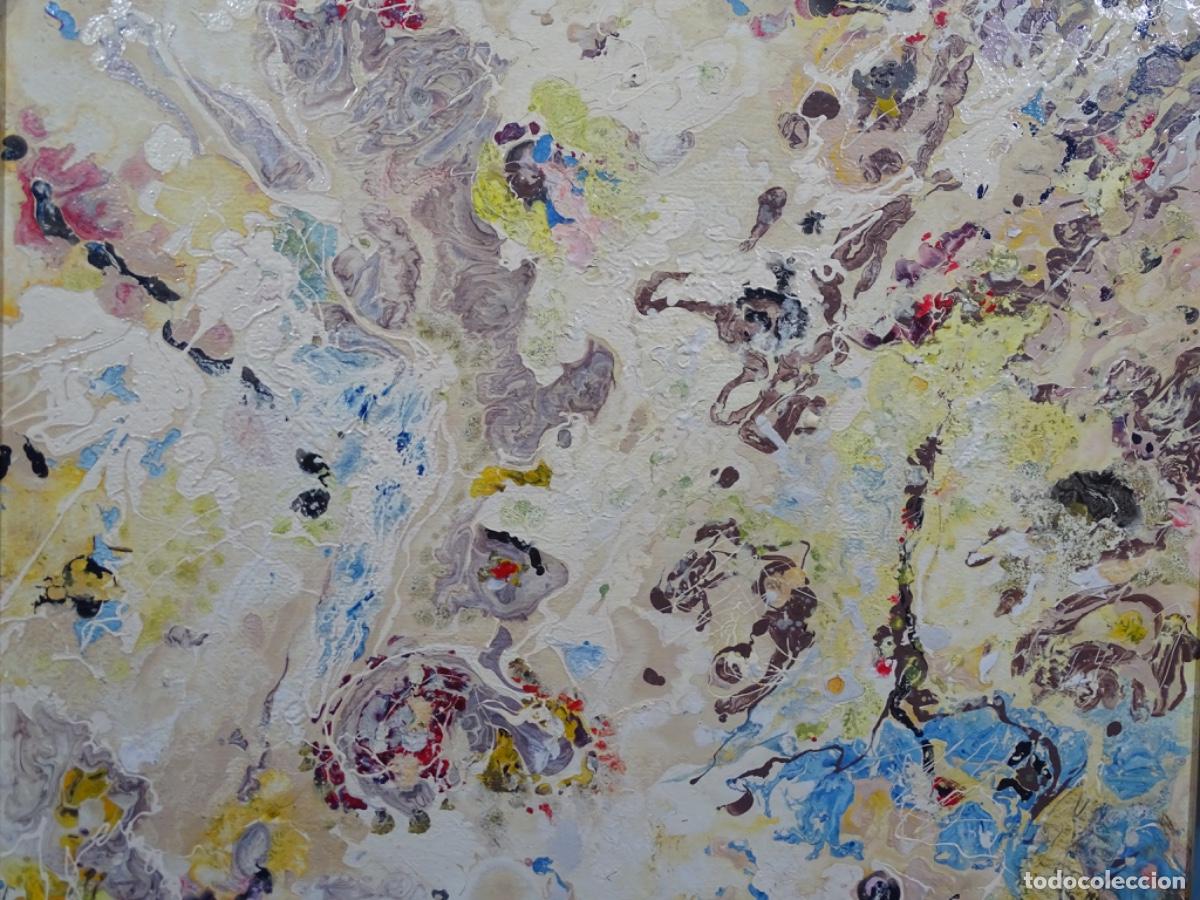 Arte: T&Eacute;CNICA MIXTA SOBRE TABLA FIRMADO FARRE 90. ABSTRACTO.