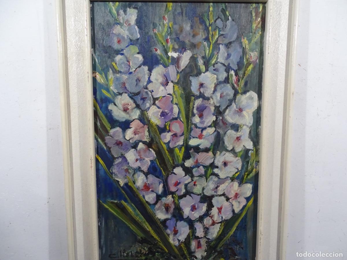 Arte: GRAN OLEO SOBRE TABLA FIRMADO C. LLOBET. FLORES.