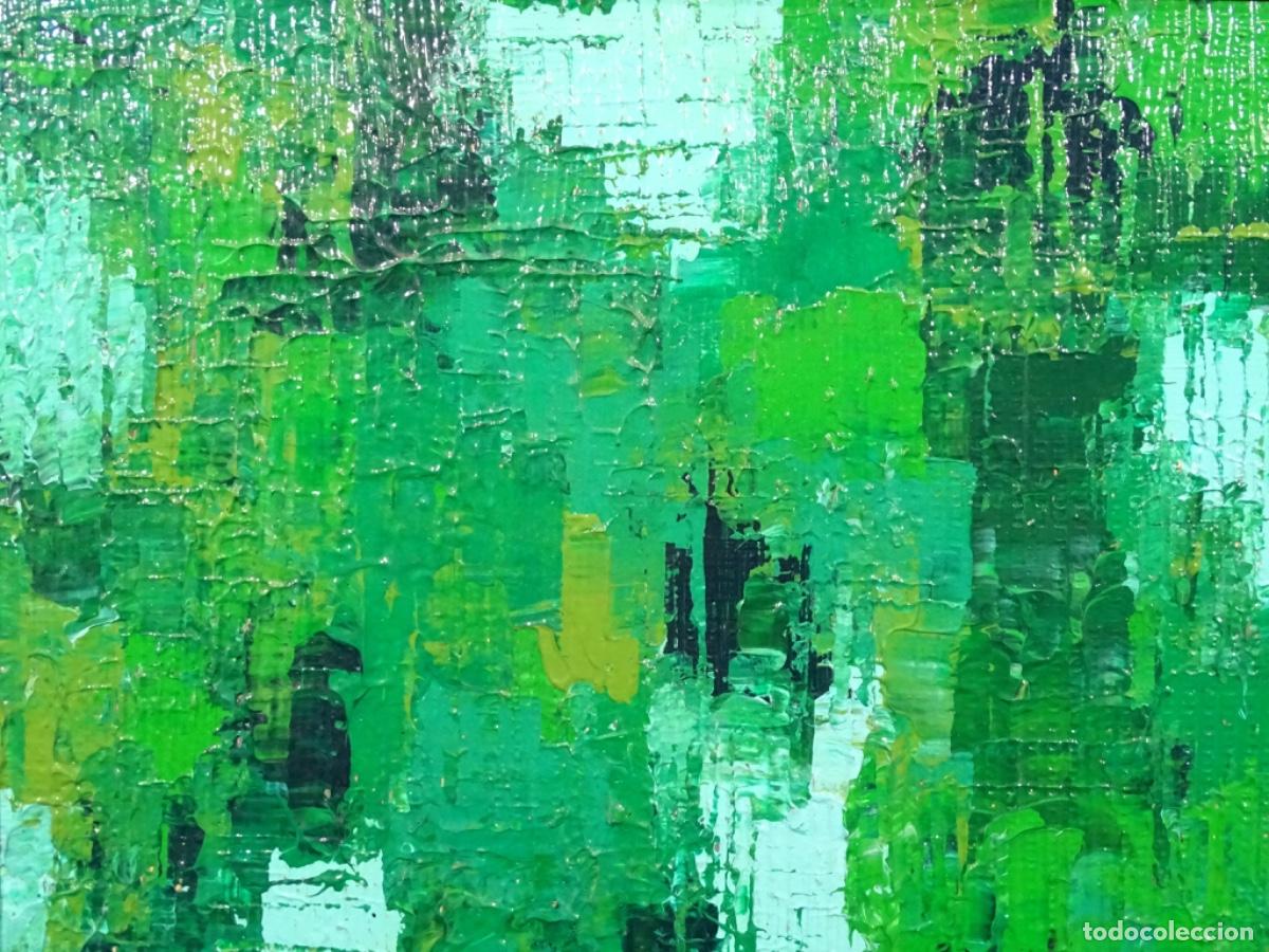 Arte: GRAN OLEO SOBRE TABLA ANONIMO. VERDES. - Foto 3
