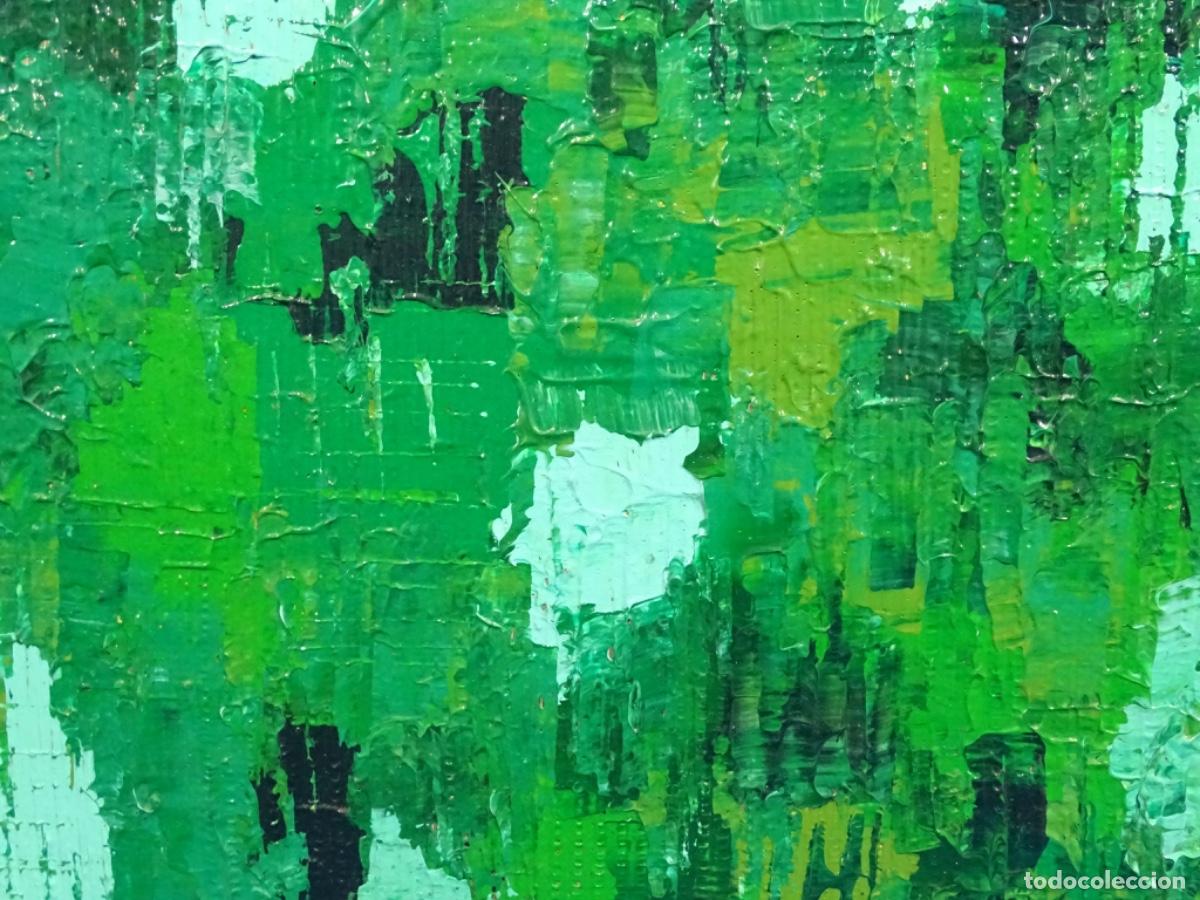 Arte: GRAN OLEO SOBRE TABLA ANONIMO. VERDES. - Foto 4