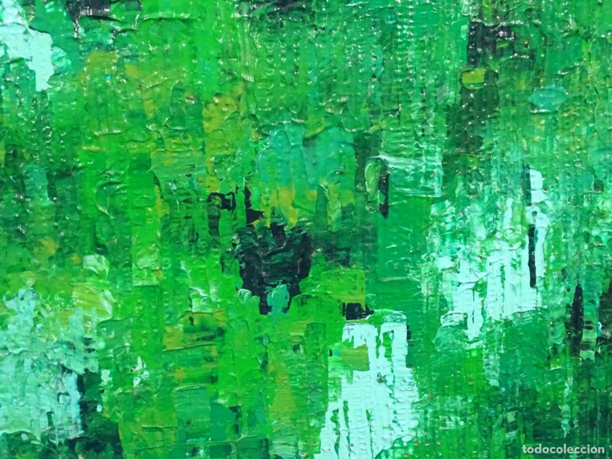 Arte: GRAN OLEO SOBRE TABLA ANONIMO. VERDES. - Foto 5