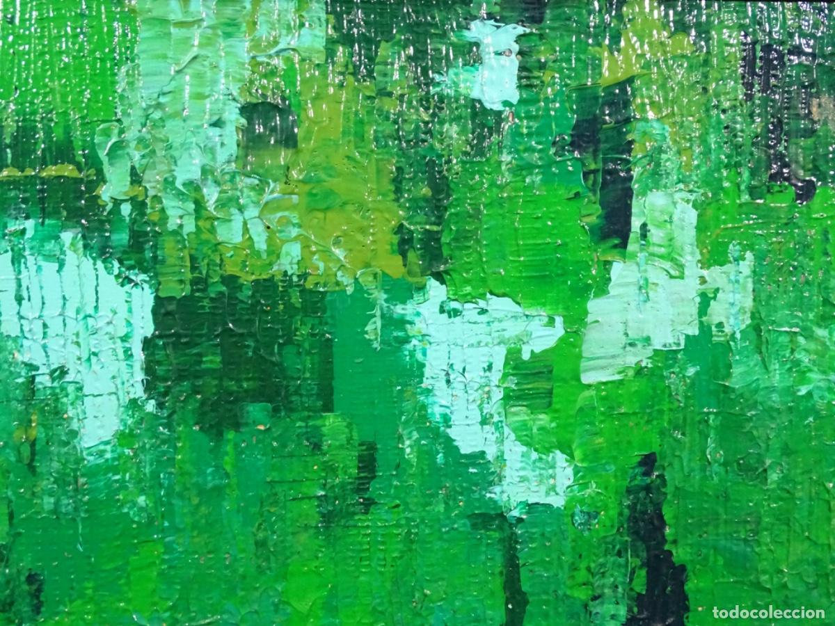 Arte: GRAN OLEO SOBRE TABLA ANONIMO. VERDES. - Foto 6