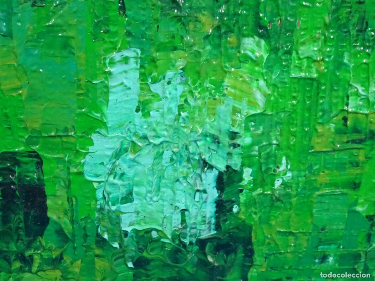 Arte: GRAN OLEO SOBRE TABLA ANONIMO. VERDES. - Foto 9