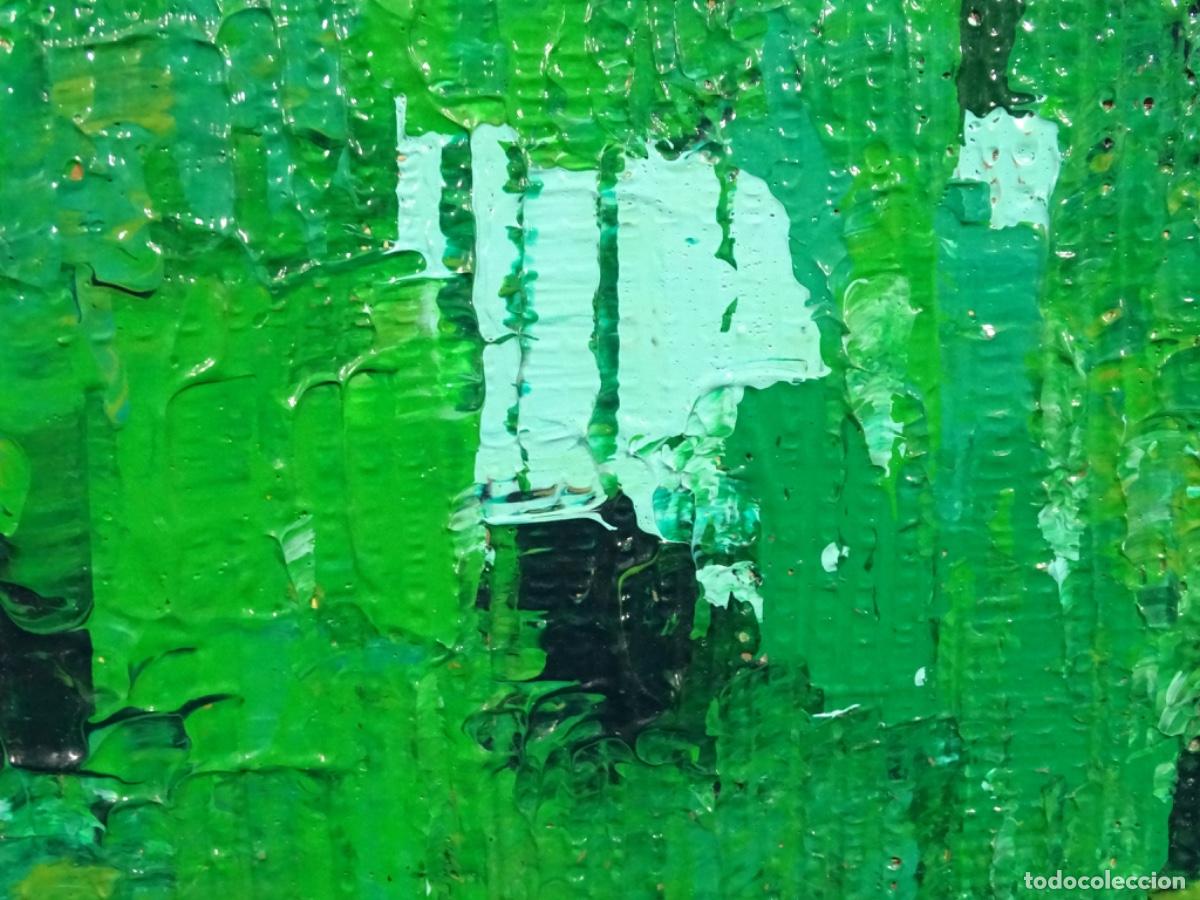 Arte: GRAN OLEO SOBRE TABLA ANONIMO. VERDES. - Foto 10