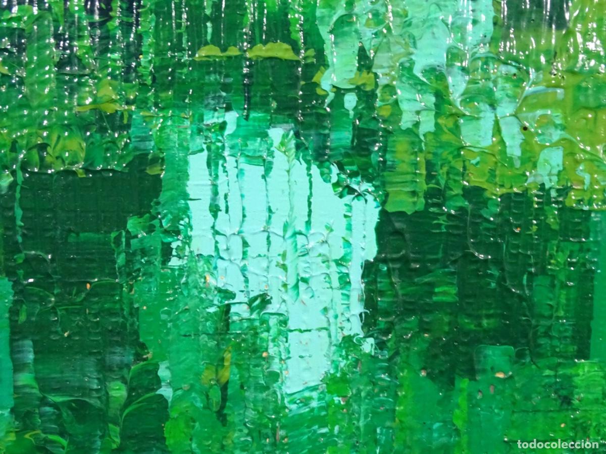 Arte: GRAN OLEO SOBRE TABLA ANONIMO. VERDES. - Foto 11