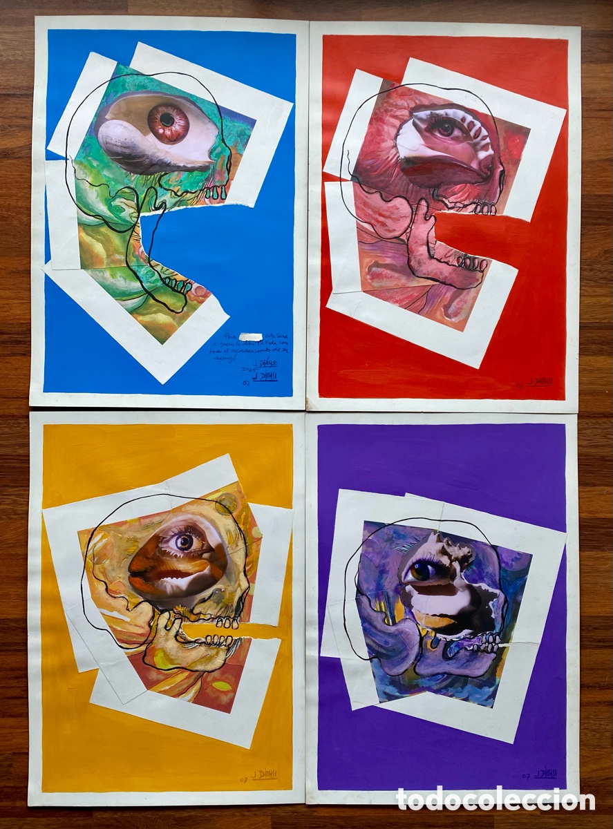 Arte: Pepe D&aacute;maso 75x52,5cm (4 Obras Originales). Calaveras y Caracolojo