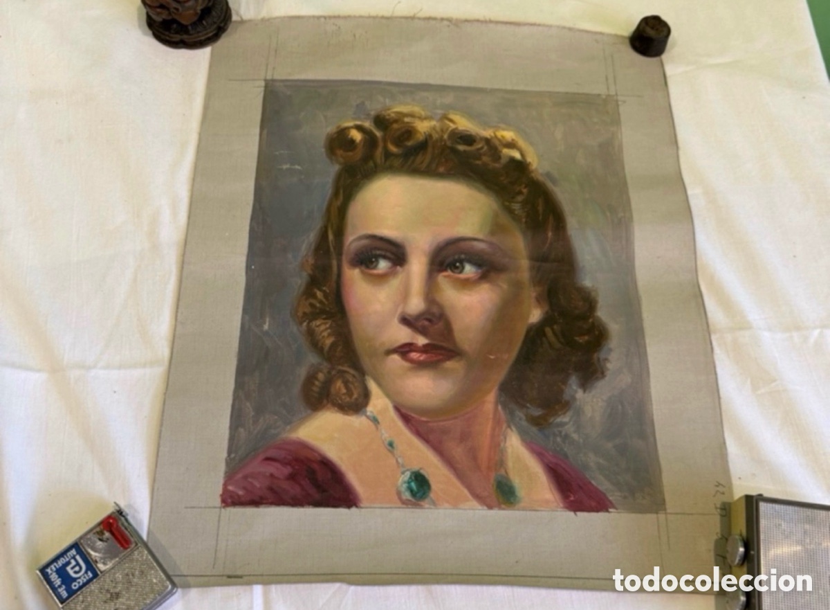 Arte: ARTURO MART&Iacute;NEZ CABEZAS (VALENCIA 1899 - BARCELONA) RETRATO FEMENINO. &Oacute;LEO SOBRE LIENZO