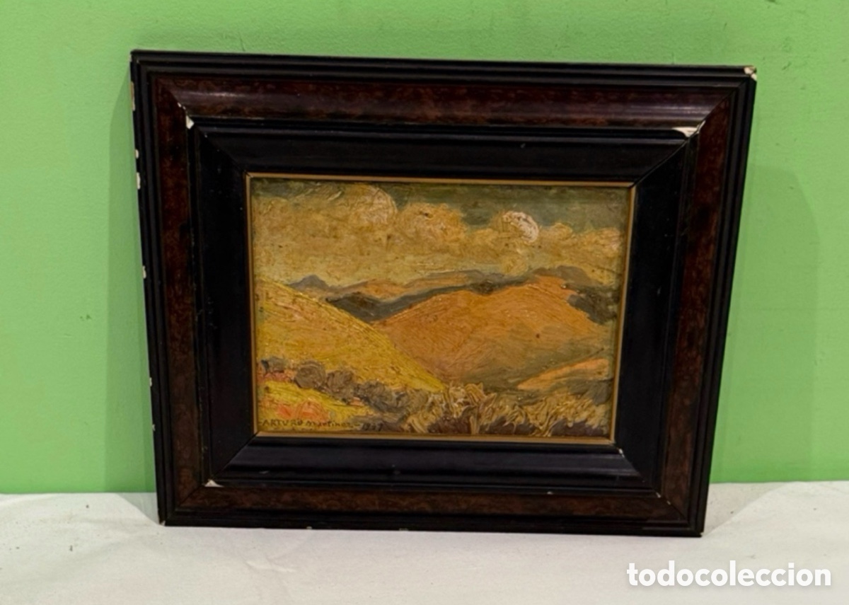 Arte: Arturo Mart&iacute;nez Cabezas (1899) &oacute;leo sobre tablex paisaje firmado.