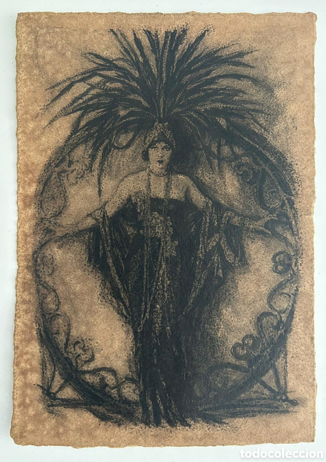 Arte: Carb&oacute;ncillo de bailarina en cart&oacute;n 21,5x27cm.