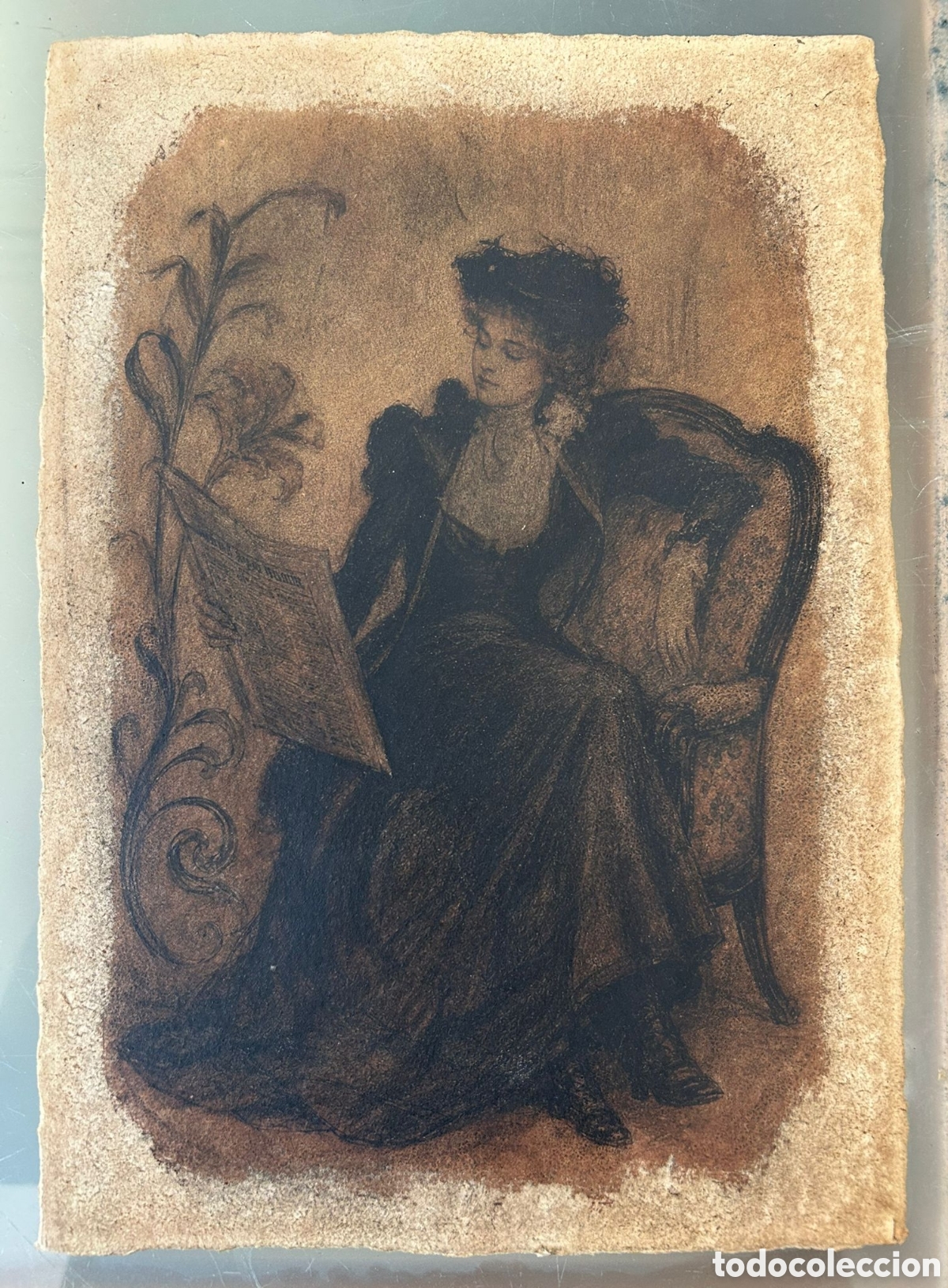 Arte: Carb&oacute;ncillo de dama 22x27cm