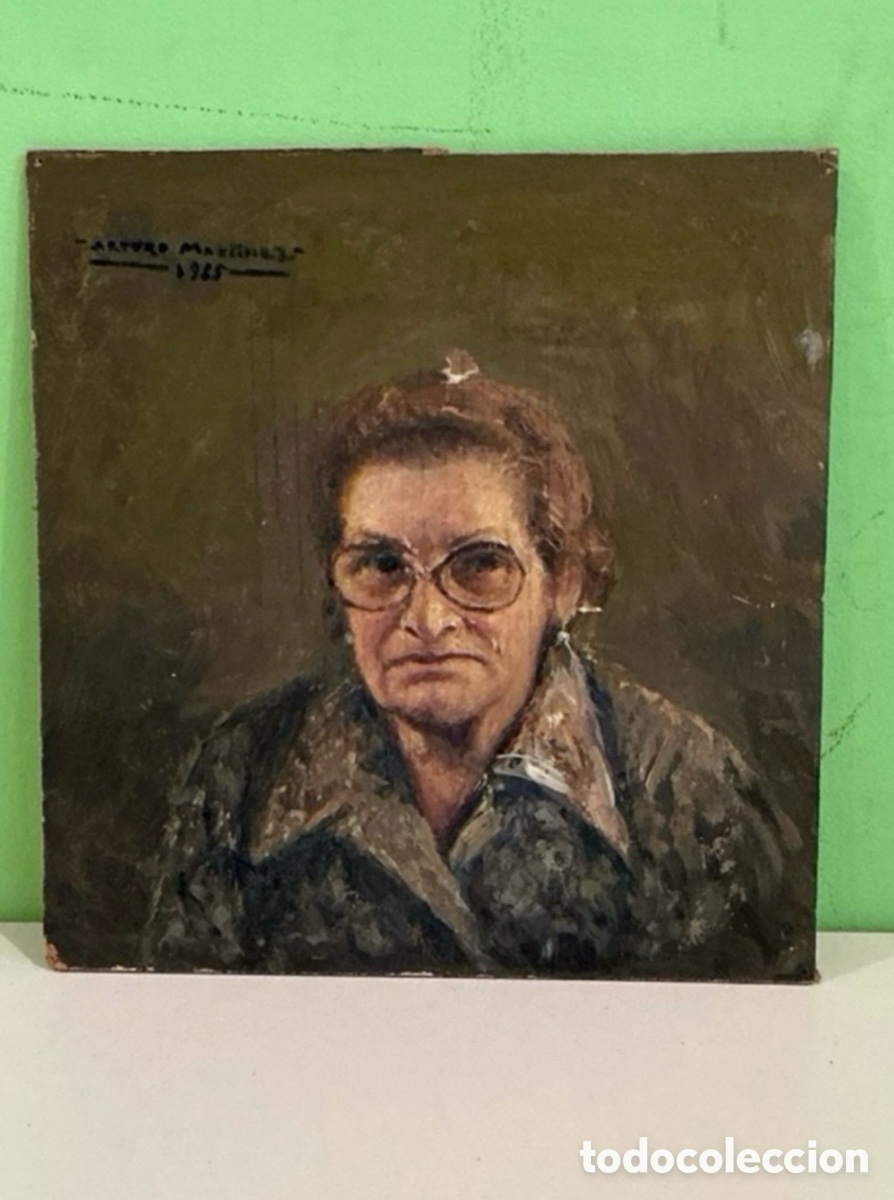 Arte: Arturo Mart&iacute;nez Cabezas (Valencia 1899) retrato femenino &oacute;leo sobre tablex firmado fechado.