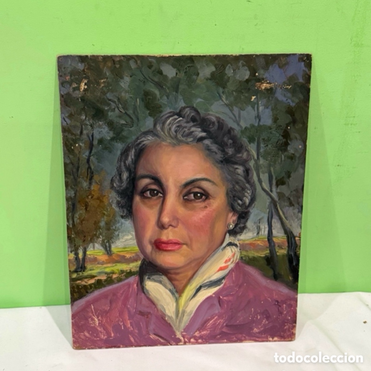 Arte: ARTURO MARTINEZ (VALENCIA 1899 - BARCELONA? ) OLEO SOBRE TABLEX.RETRATO MUJER. (40X32 cm).