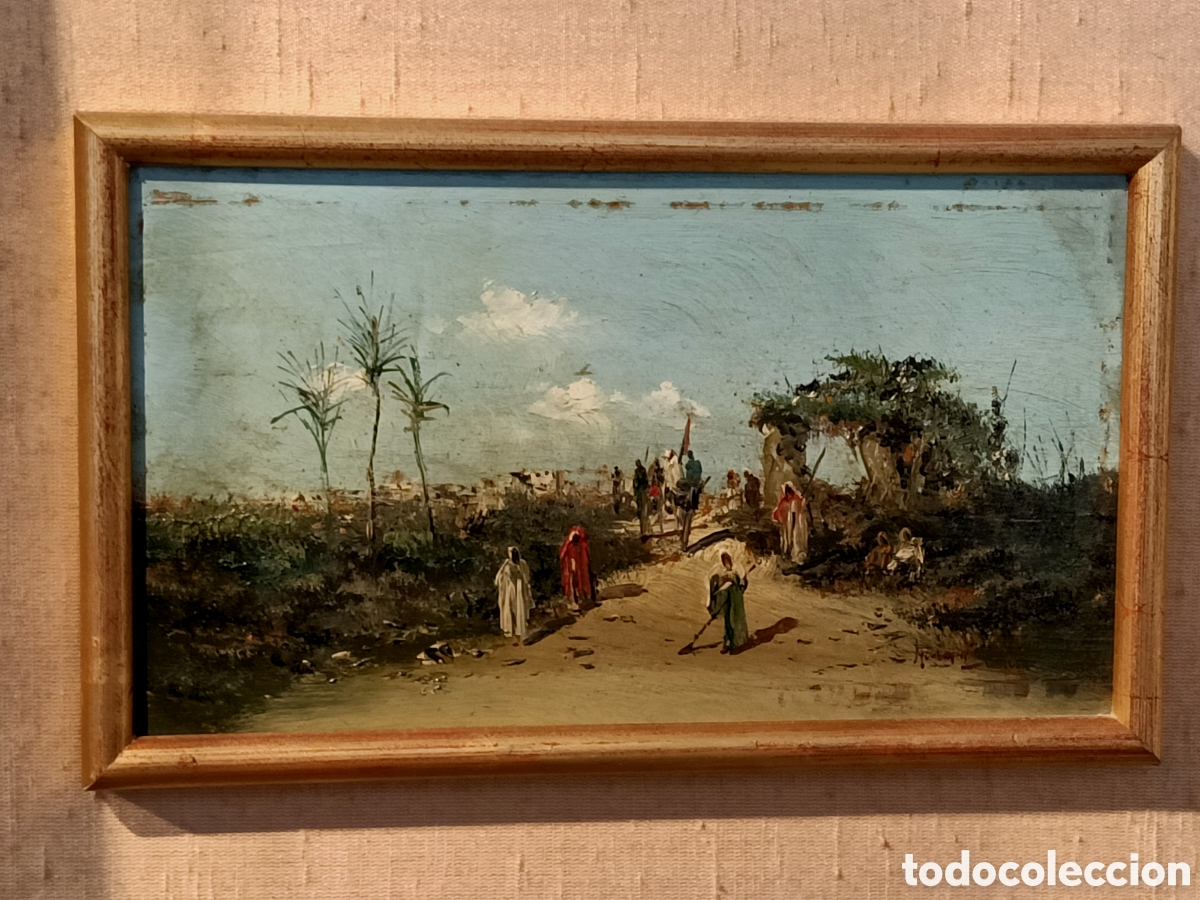 Arte: Oleo sobre tabla, firmado Ayll&oacute;n, S. XIX.