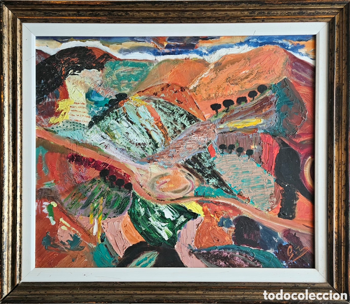 Arte: Interesante pintura original abstracta, firmada (ilegible).