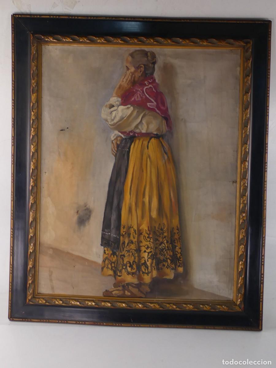 Arte: ANTIGUA PINTURA DE OLEO SOBRE LIENZO &ndash; MUJER GITANA