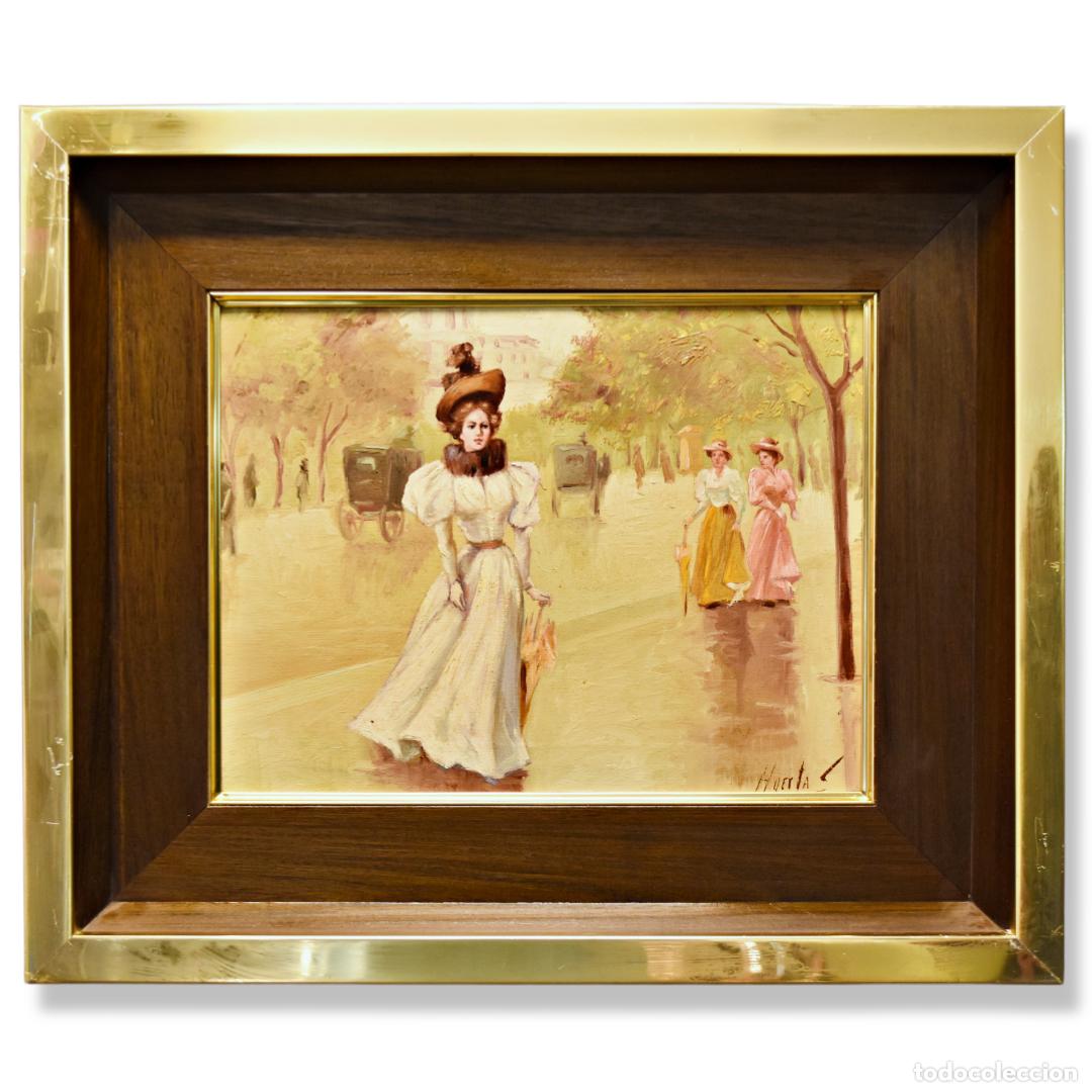 Arte: Oleo sobre lienzo firmado - Dama parisina