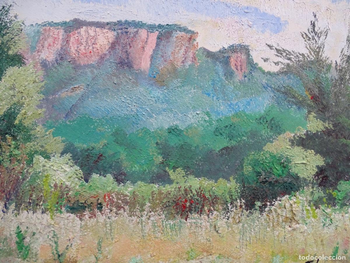 Arte: &Oacute;LEO SOBRE TABLEX FIRMADO MOLINER 94. PAISAJE SANT LLORENS. TERRASSA.