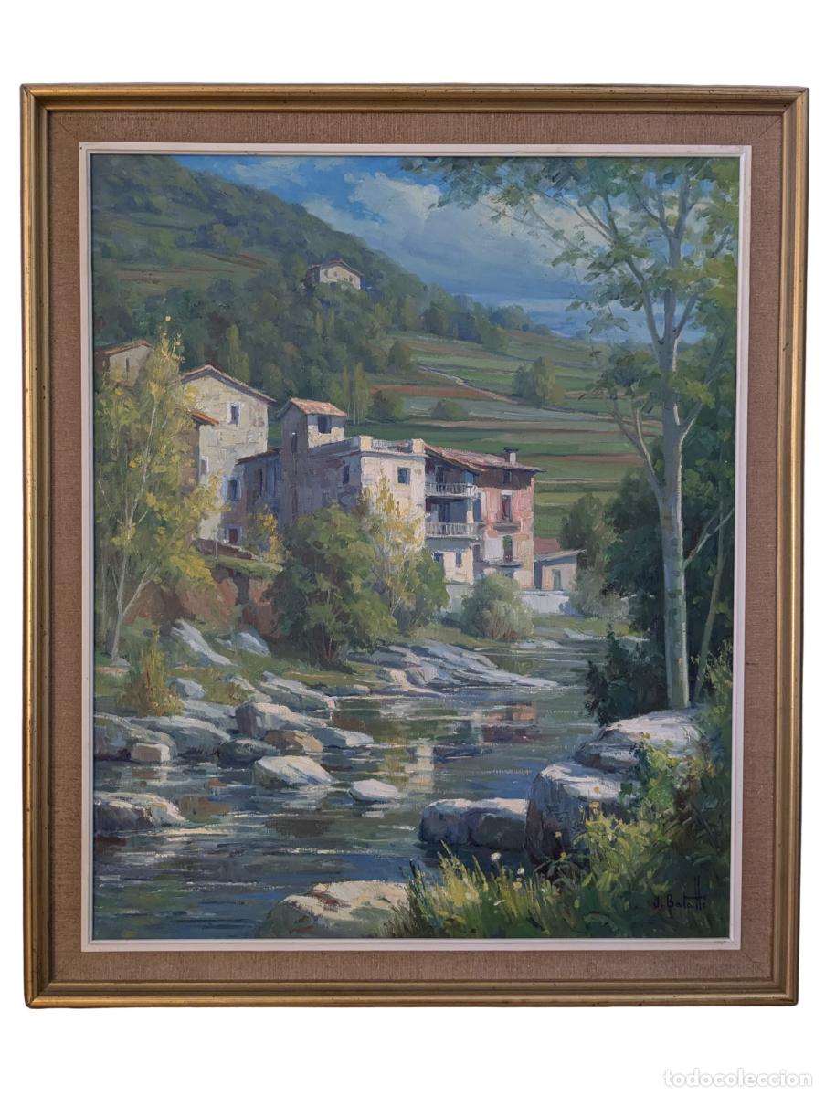 Arte: Juli Batall&eacute; i Murl&agrave; (1926-2010) - Pintura a l'oli sobre tela - Paisaje catal&aacute;n - Escuela de Olot