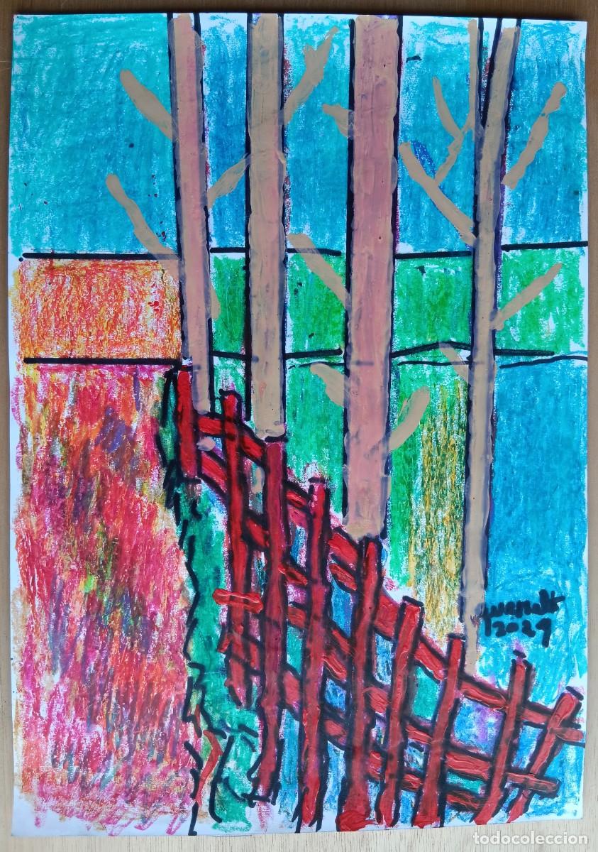 Art: JOAN QUERALT DE QUADRAS. T&Eacute;CNICA MIXTA SOBRE PAPEL. 42 X 30. LA VALLA. A&Ntilde;O 2021. VER FOTOS.