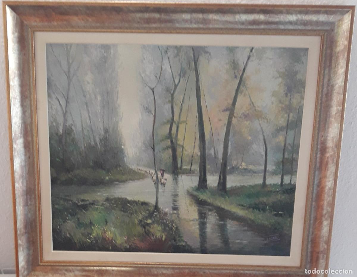 Arte: PRECIOSO CUADRO ANTIGUO, PINTADO AL &Oacute;LEO SOBRE LIENZO, CON FIRMA J.ICART.