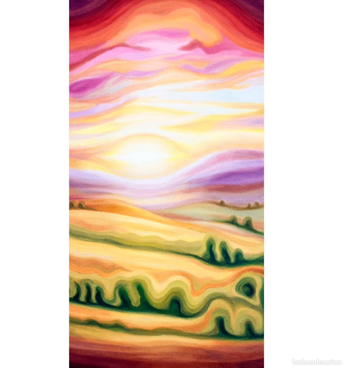 Arte: Paisaje onda vibratoria creadora 2. Pintura metaf&iacute;sica. Cuadro al &oacute;leo sib&oacute;lico.