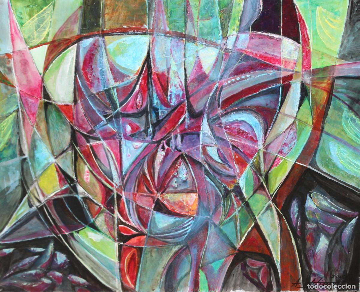 Arte: ANGEL ATIENZA LANDETA (1931-2015) OLEO SOBRE LIENZO DEL A&Ntilde;O 2006. COMPOSICION