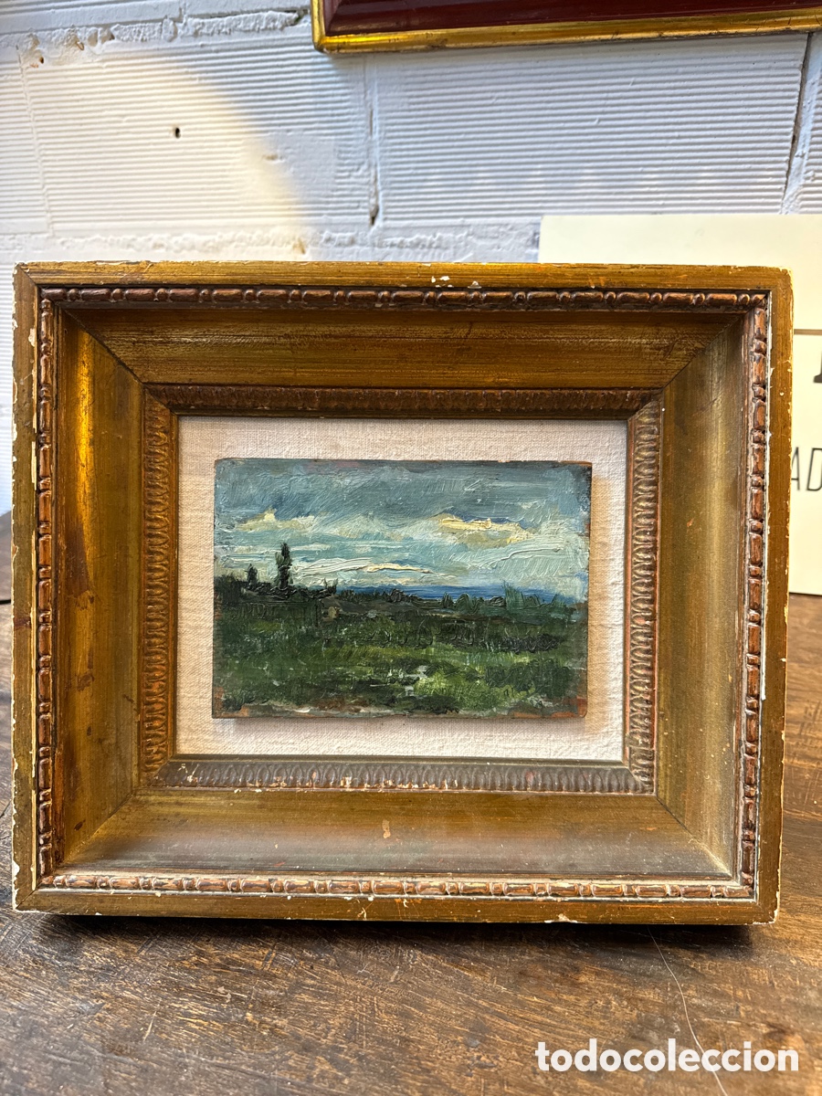 Kunst: Paisaje de Campi&ntilde;a (&Oacute;leo sobre Tabla, S. XIX)