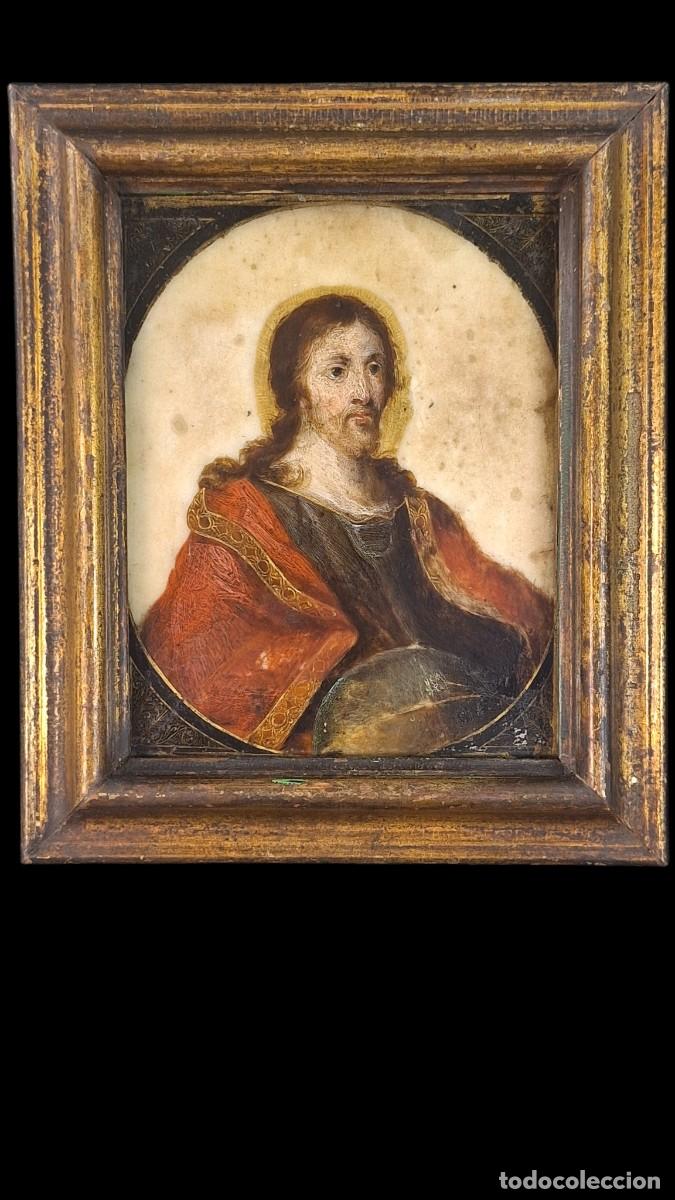 Arte: Salvador Mundi. &Oacute;leo alabastro. Italia. &Eacute;pcoa barroca. Siglo XVII - XVIII.