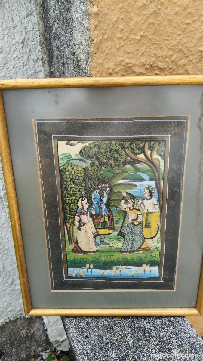 Arte: Peinture miniature sur soie inde 1960