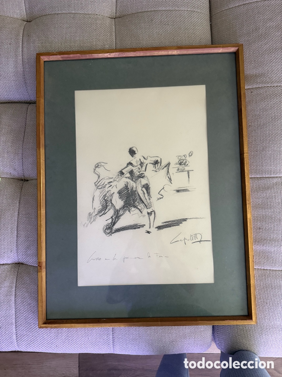 Arte: Dibujo Original de CAPULETTI - &rdquo;Curro Romero en la Feria de Sevilla 1971&rdquo;