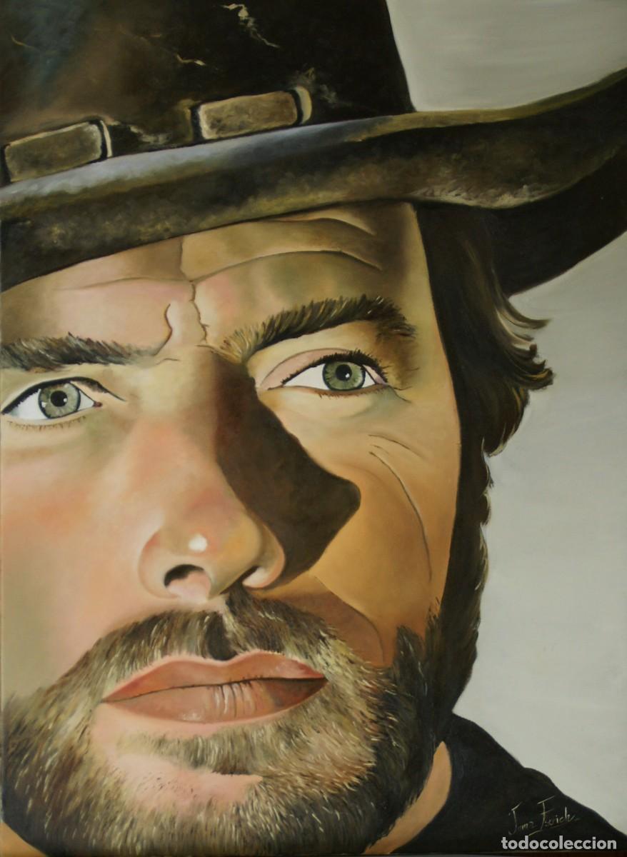 Arte: Clint Eastwood-&Oacute;leo sobre lienzo pintado por Inma Escrich