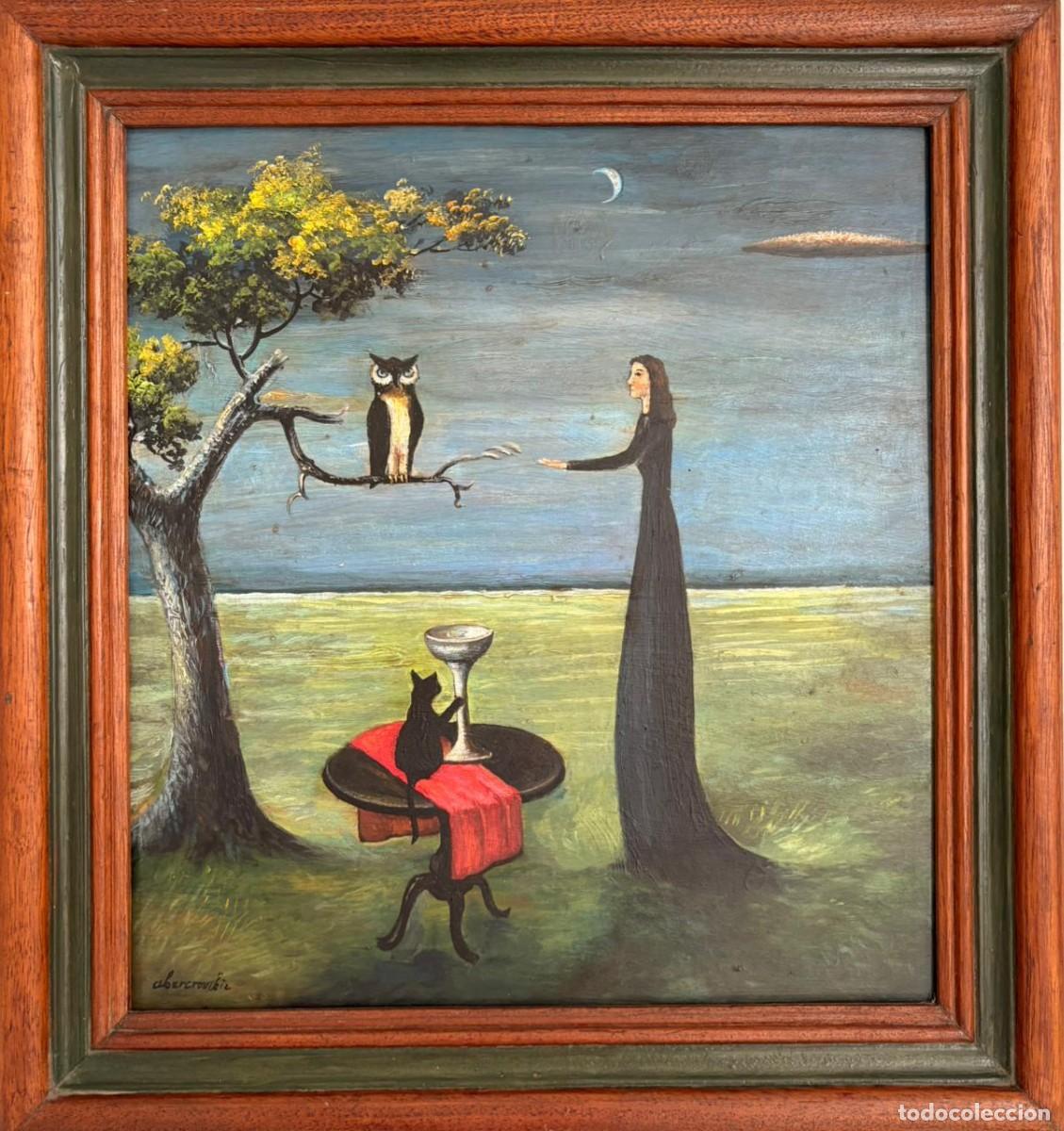 Arte: Pintura de Gertrude Abercrombie, Firmada con marco, 18.1&rdquo; &times; 16.9&rdquo;