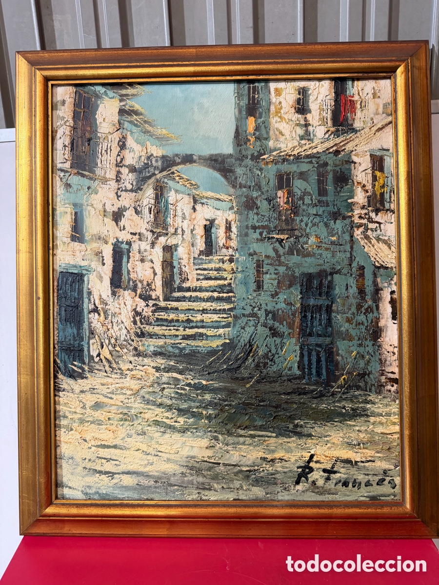Arte: &Oacute;leo Vintage Firmado R. Frances - Escena Urbana