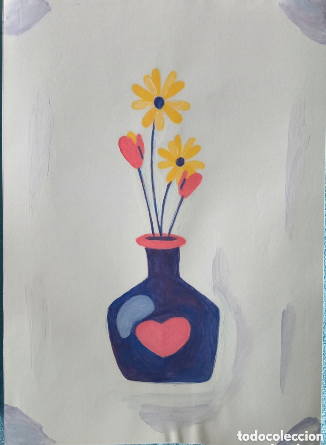 Arte: Original pintura Mujer Bodeg&oacute;n (18) (t&eacute;cnica mixta) acuarela y acr&iacute;lico sobre papel 30,5cm x 21,5cm.