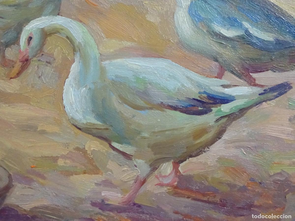 Arte: &Oacute;LEO SOBRE TABLEX CAMEN OSES. GANSOS. - Foto 5