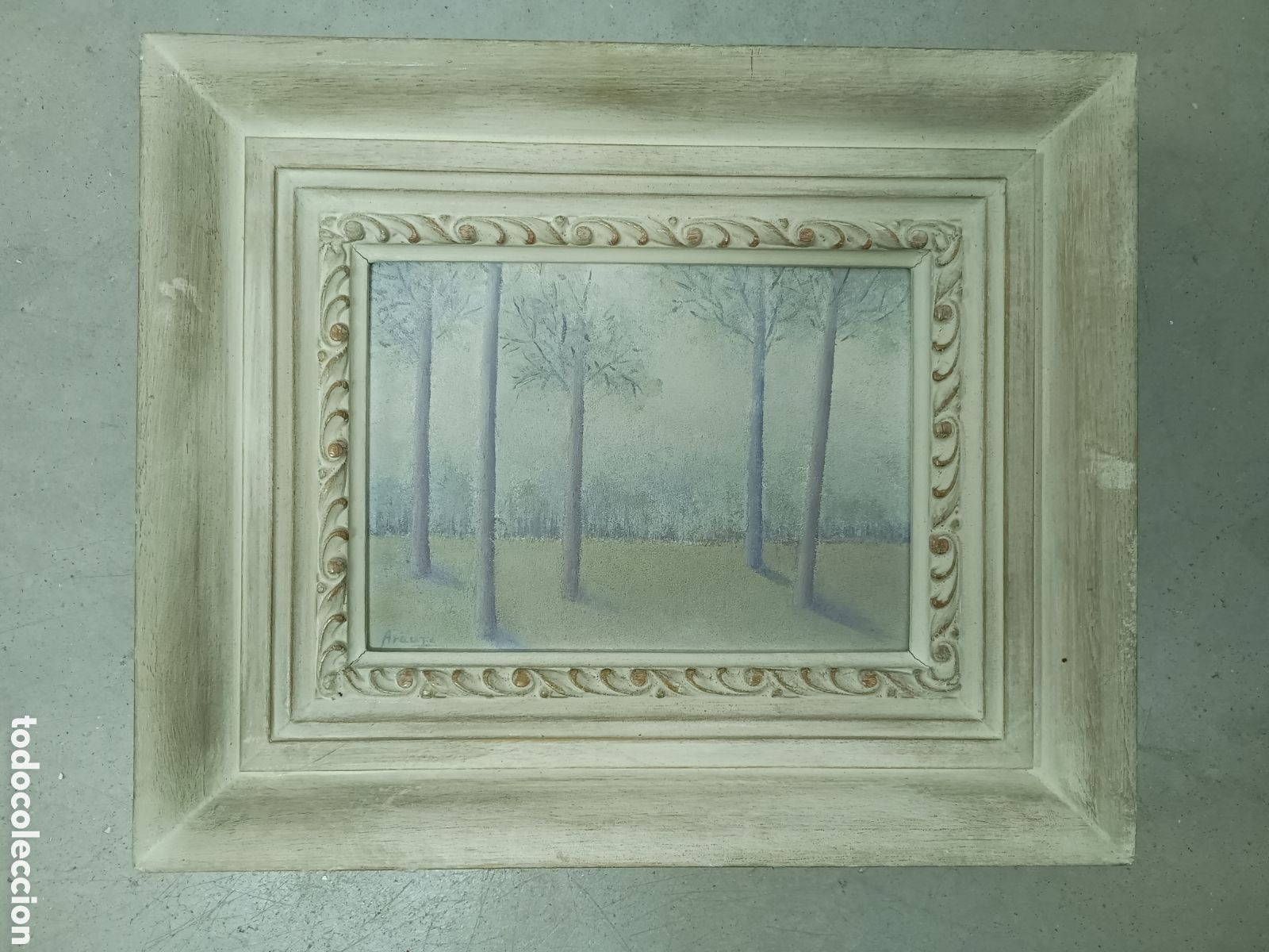 Arte: &Oacute;LEO PAISAJE SOBRE TABLEX - FIRMADO ARAUJO - 27x34cm