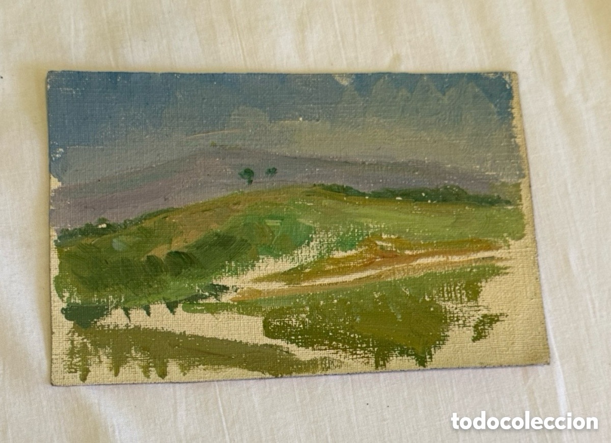 Arte: Arturo Mart&iacute;nez Cabezas &oacute;leo sobre i paisaje catal&aacute;n estudio original