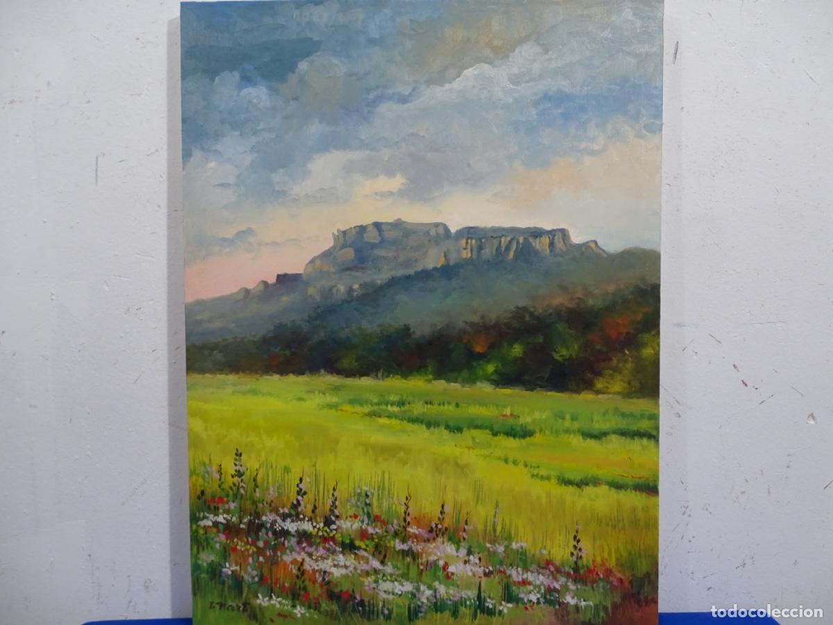 Arte: &Oacute;LEO SIBRE TELA FIRMADO I. NART. PAISAJE DE LA MOLA, TERRASSA.