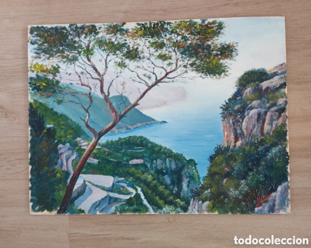 Arte: Oleo sobre tabla marina mallorquina 61x45,50