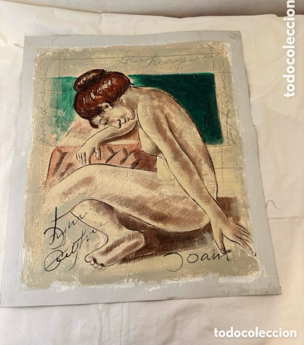 Art: Pintura sobre lienzo desnudo femenino estilo moderno composici&oacute;n art&iacute;stica firmada
