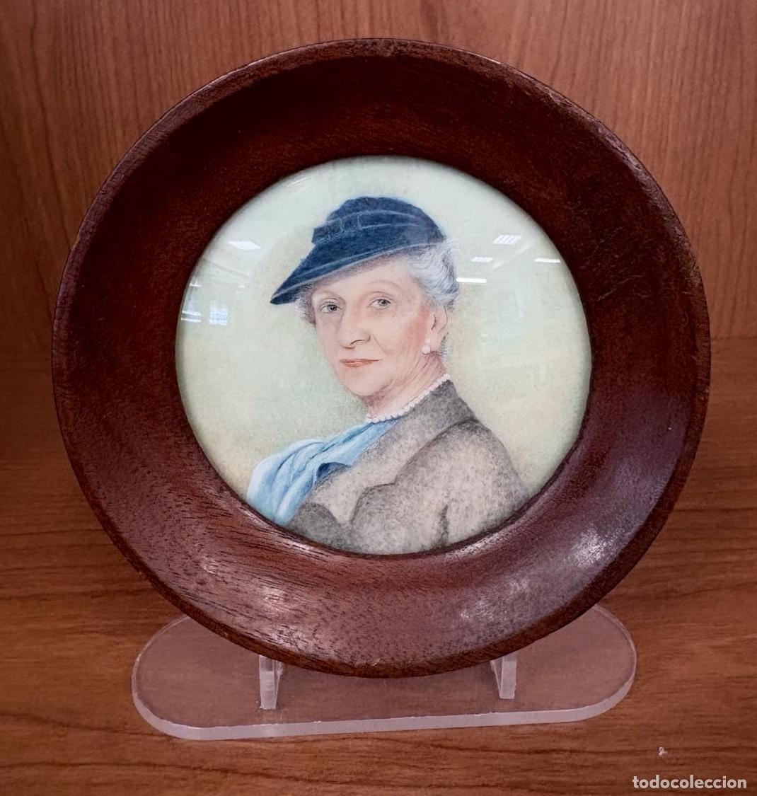 Arte: MINIATURA RETRATO FEMENINO AL GOUACHE EN MARCO CIRCULAR. PRIMERA MITAD DEL SIGLO XX