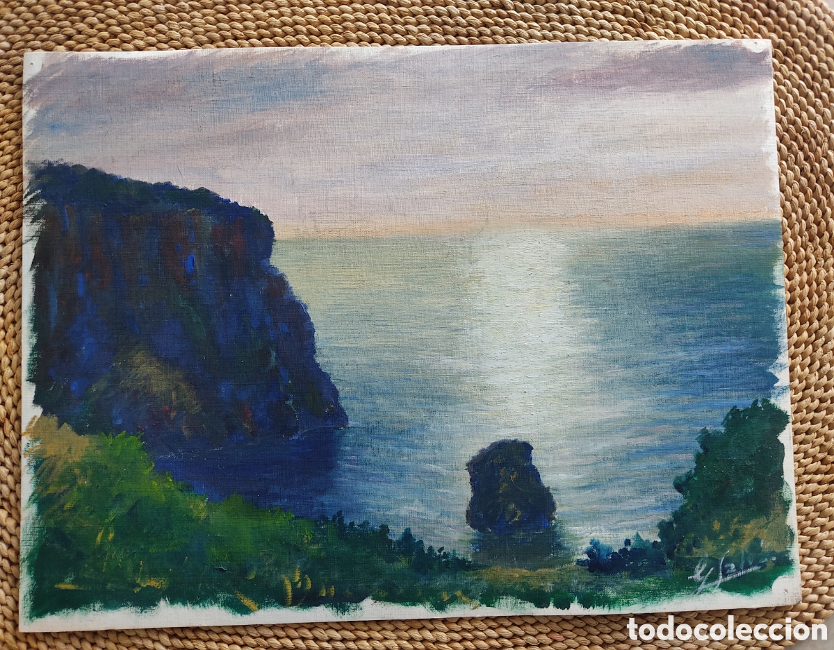 Arte: OLEO sobre lamina 32x24 marina mallorquina