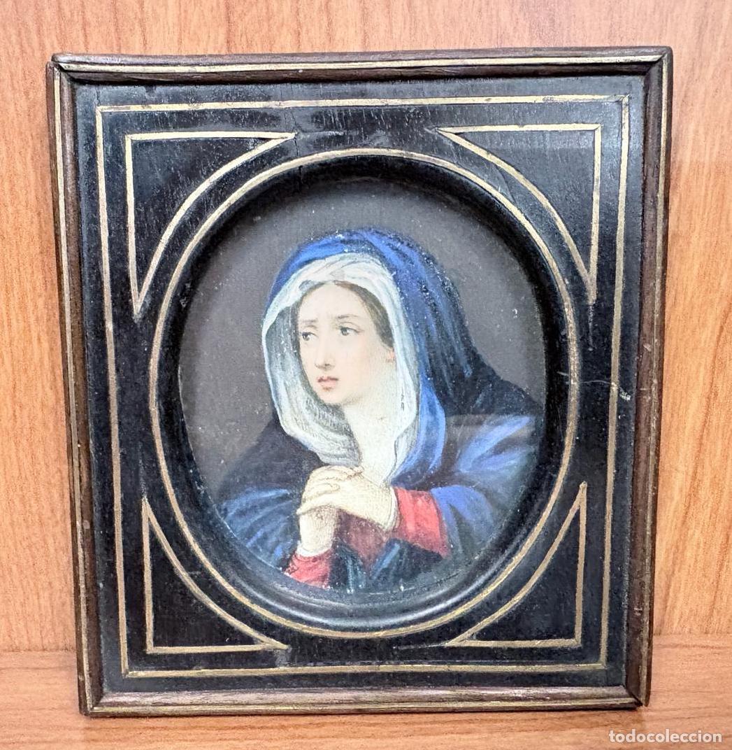 Arte: MINIATURA DEVOCIONAL DE LA VIRGEN DOLOROSA EN GOUACHE. PRIMERA MITAD DEL SIGLO XX