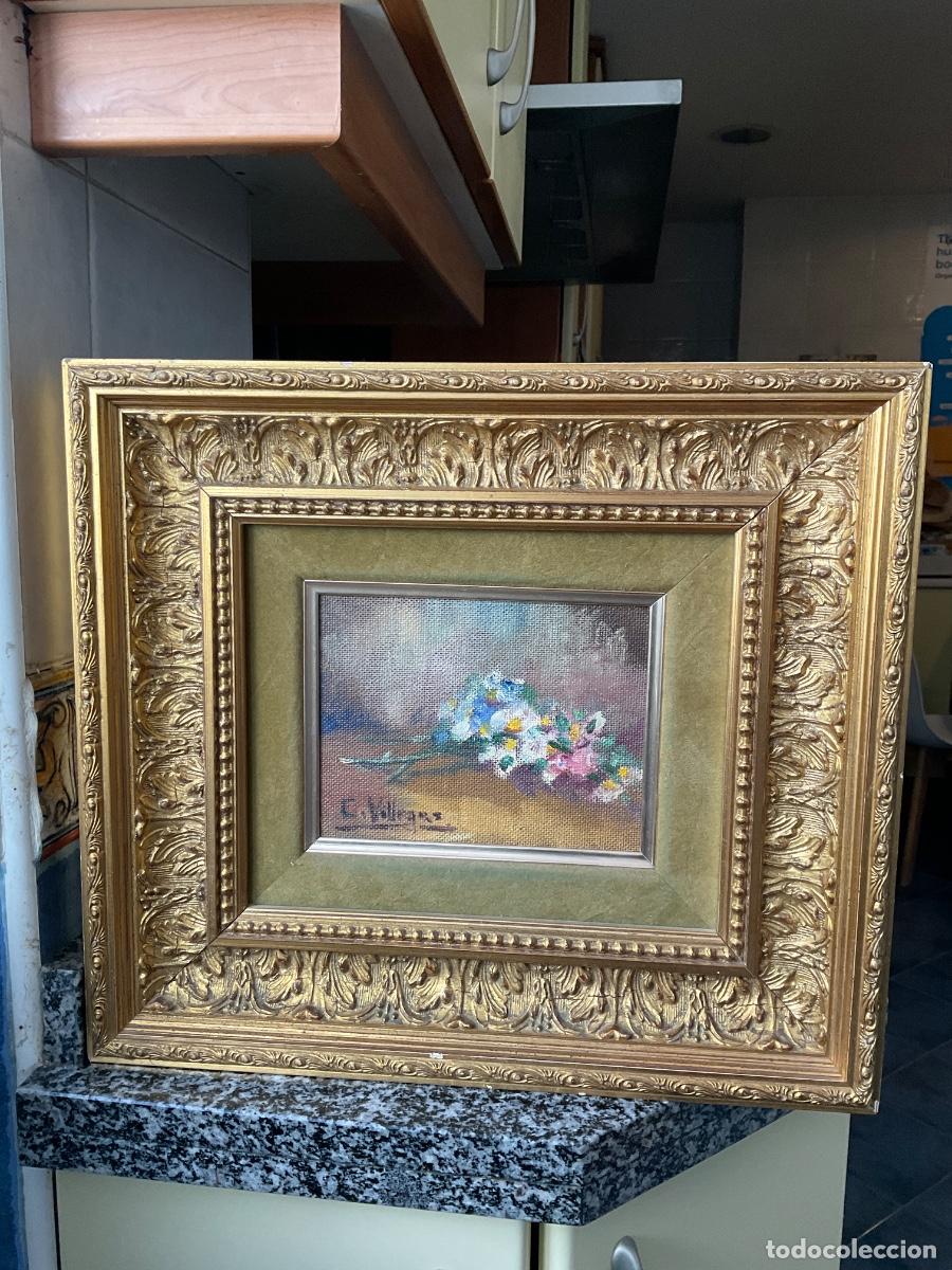 Arte: Cuadro original al &oacute;leo sobre tabla del pintor C. Villegas