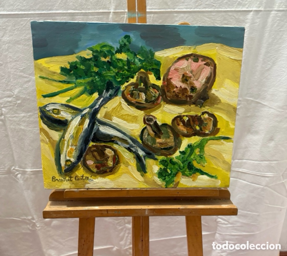 Art: Brunet Castell&agrave;.oleo sobre lienzo. Bodeg&oacute;n.