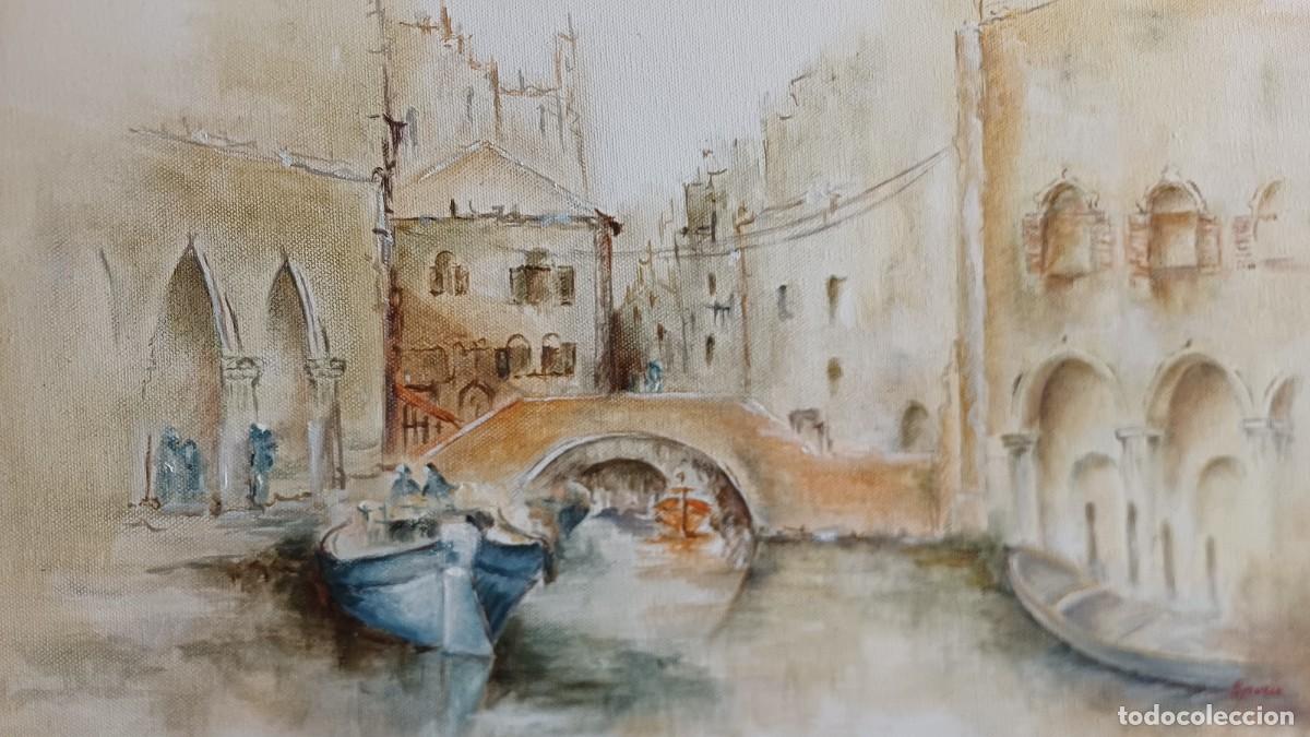 Art: CANAL CON GONDOLAS DE VENECIA - OLEO SOBRE TELA