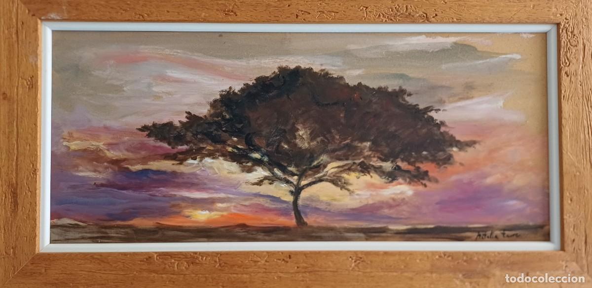 Kunst: ARBOL SOLITARIO -PINTURA PAISAGISTICA - OLEO SOBRE MADERA