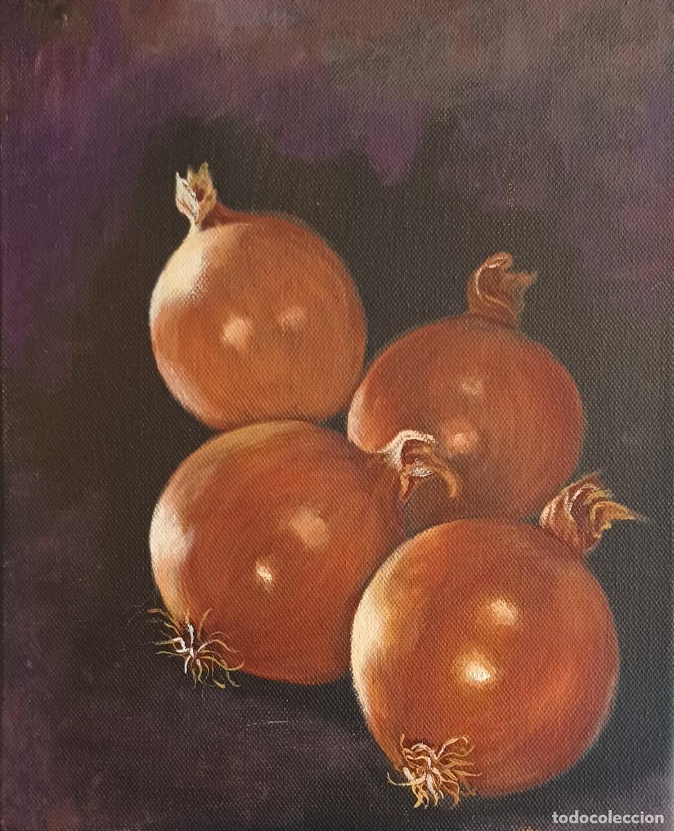 Arte: BODEG&Oacute;N - CEBOLLAS -PINTURA OLEO SOBRE TELA FIRMADO POR ROSA PASCUAL
