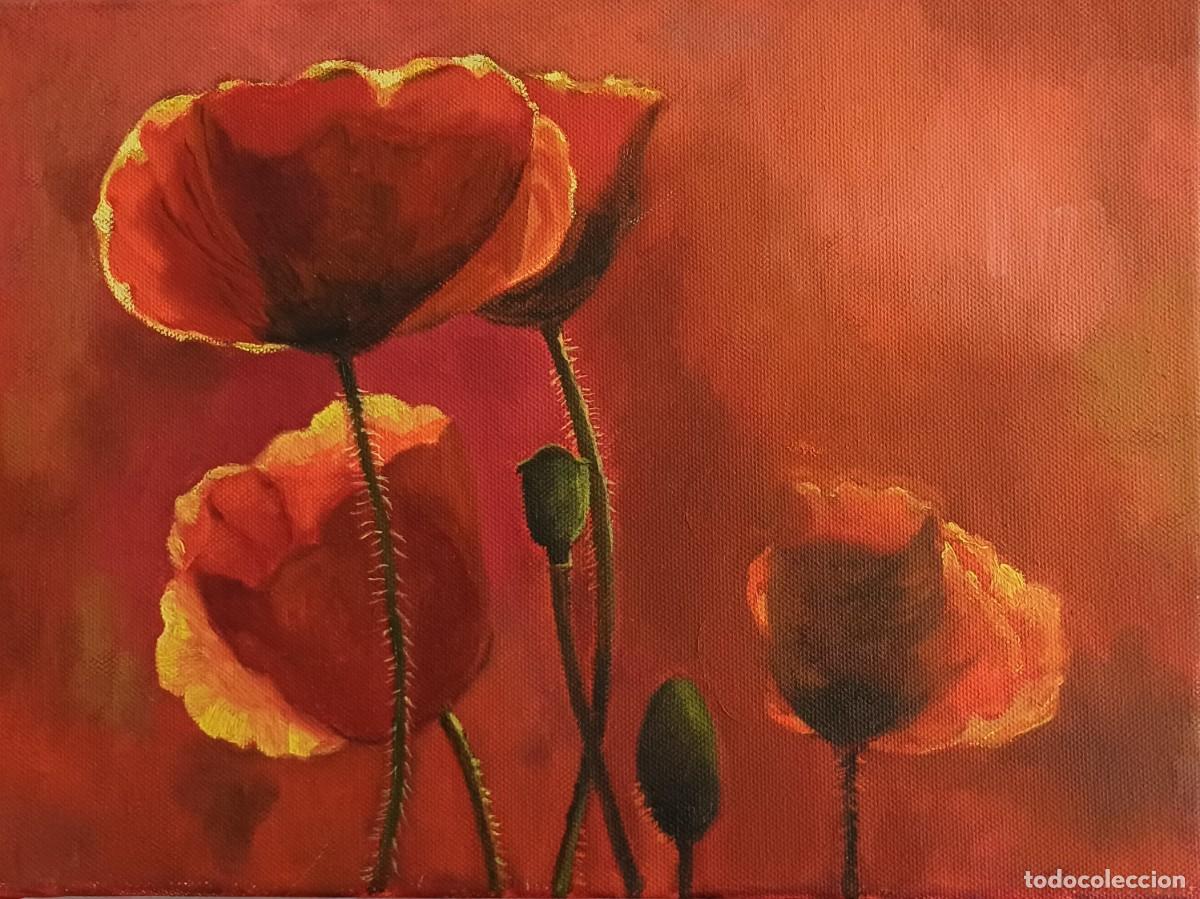 Arte: CAMPO DE AMAPOLAS-PINTURA OLEO SOBRE TELA - FIRMADO POR ROSA PASCUAL